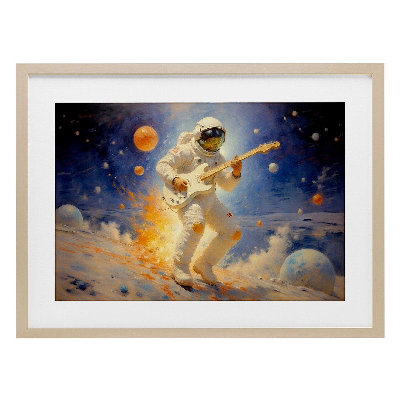 Stupell Industries Space Astronaut Musician Framed Print Under Glass, design by Angie Hawke